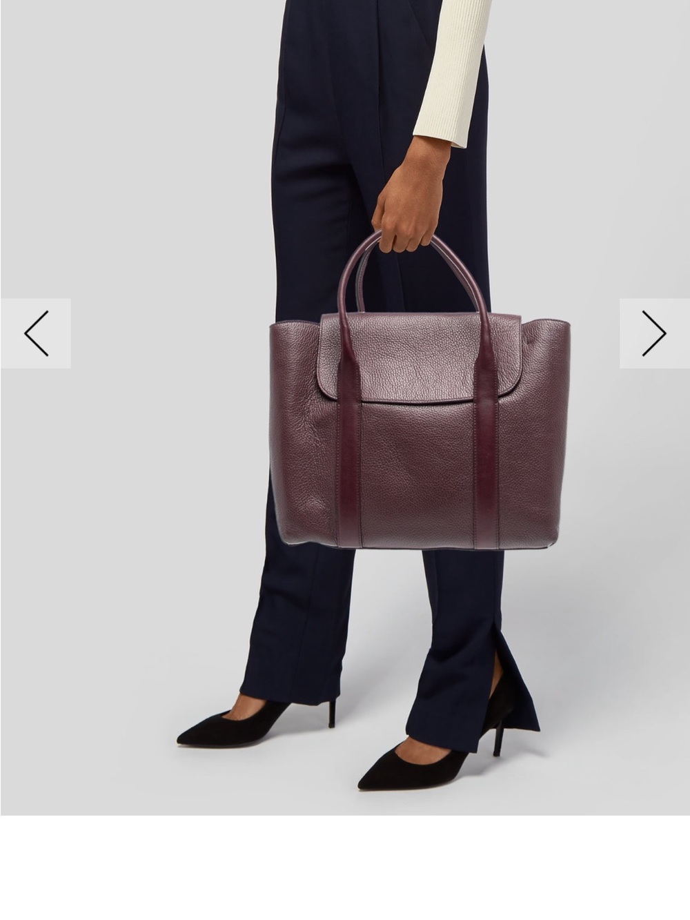 Cuyana 100% leather Top handle bag with removable strap -